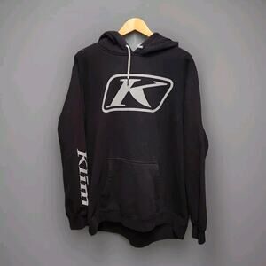 KLIM Men's Pullover Hoodie Black XL Outdoors Activewear Logo Graphic Print